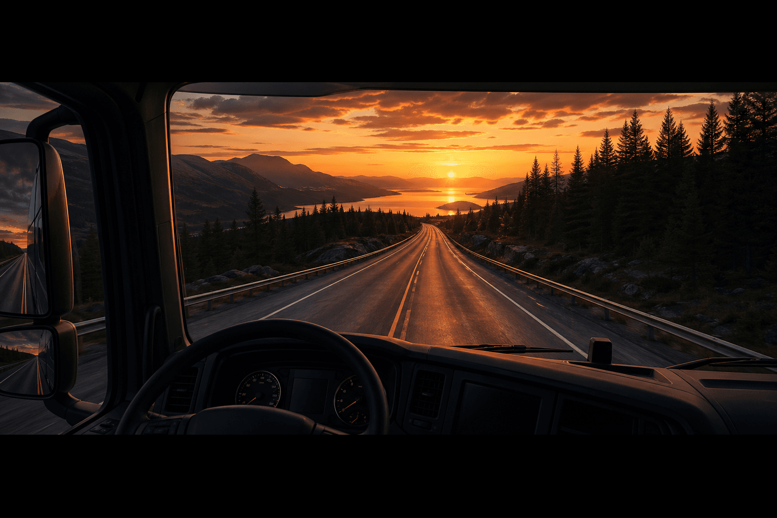 Norsk vei sett fra truckkabinen